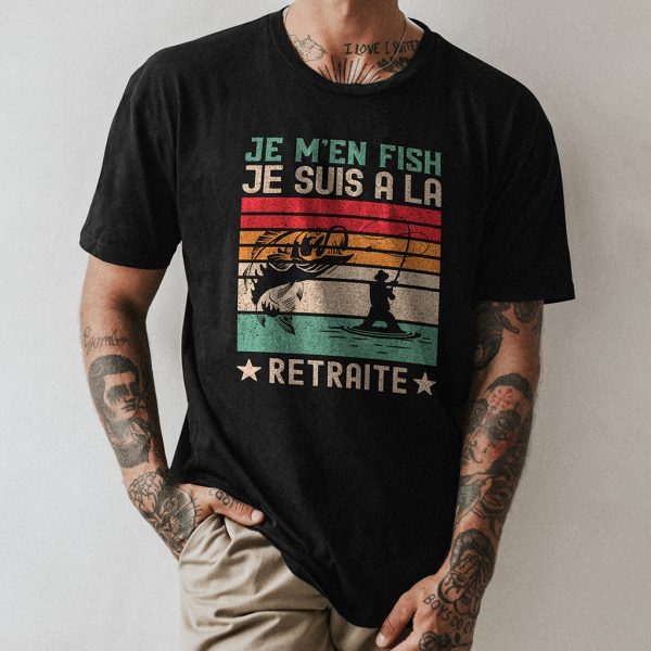 Tee shirt personnalisé cadeau retraite humour pêche