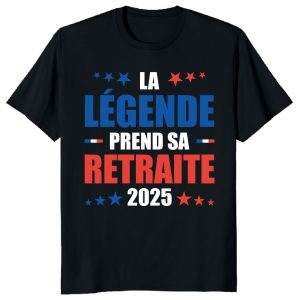 Tee shirt la légende prend sa retraite 2025 drapeau France
