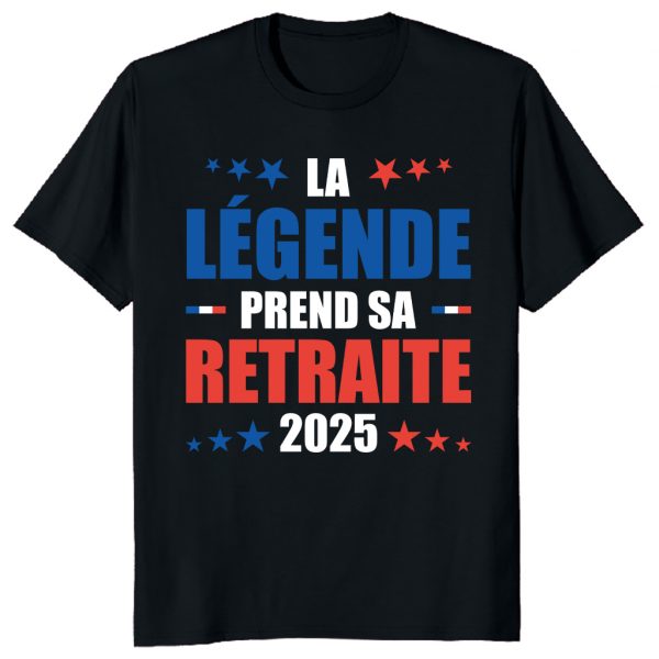 Tee shirt la légende prend sa retraite 2025 drapeau France