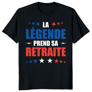 Tee shirt la légende prend sa retraite drapeau France